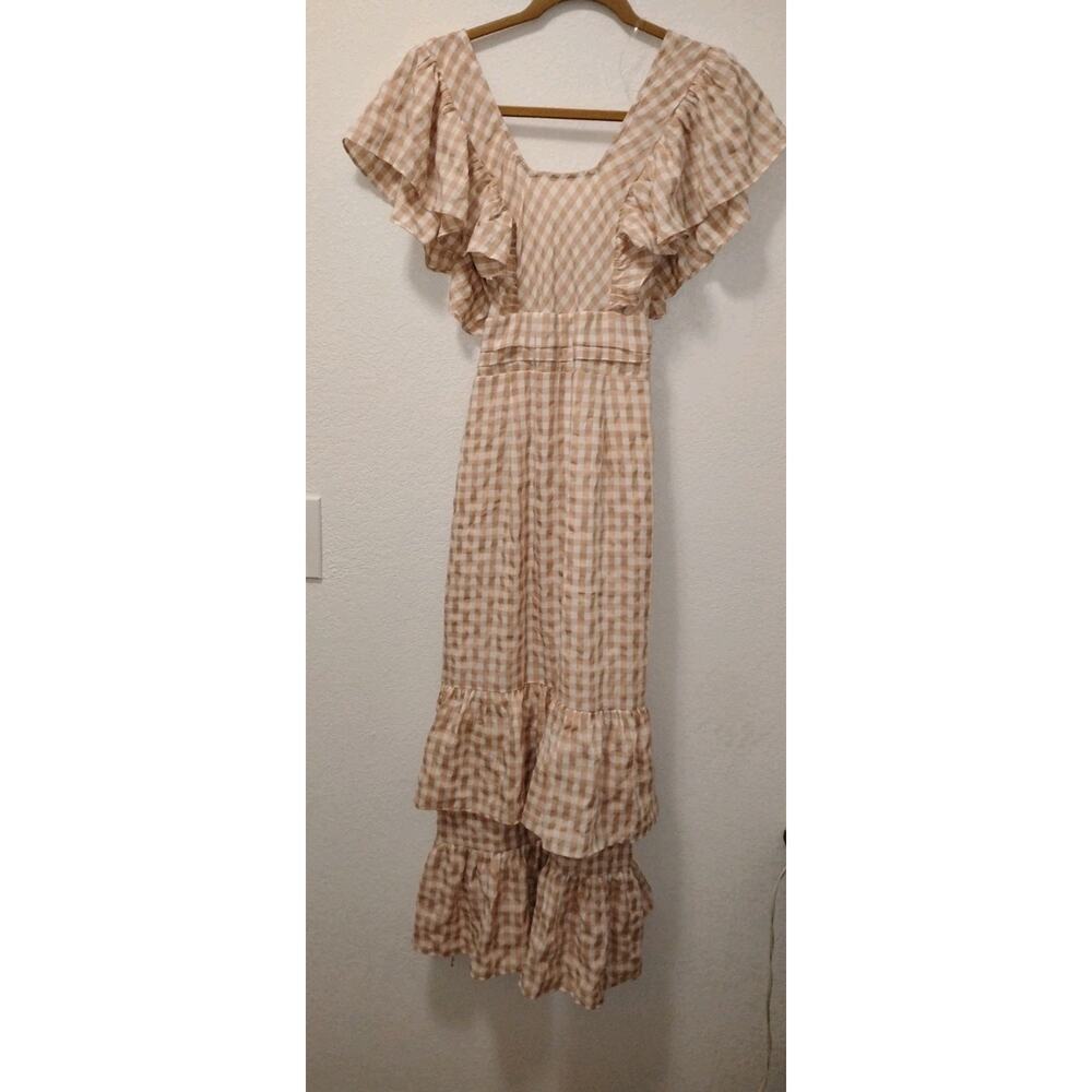 Maxi dress Guinga Womens Entro Beige And White Medium Nwt